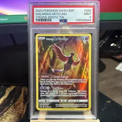 Pokemon 2023 Galarian Articuno SWSH282 Black Star Promo Crown Zenith Tins PSA 9 - Image 1