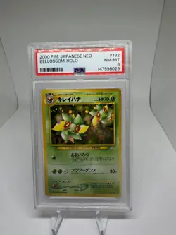 Bellossom Japanese Neo Genesis 182 Holo Pokemon Card PSA 8 New Grade - Image 1