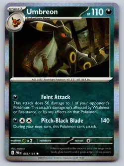 Umbreon 059/131 Holo Rare SV: Prismatic Evolutions Pokemon Holo Near Mint - Image 1