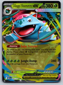 Mega Venusaur ex 003/132 Double Rare Mega Evolution Pokemon Holo Near Mint - Image 1