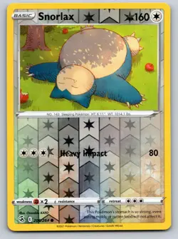 Snorlax 206/264 Common Fusion Strike Pokemon Reverse Holo Near Mint - Image 1