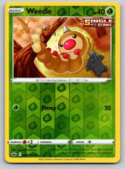 Weedle 001/198 Common Chilling Reign Pokemon Reverse Holo Near Mint - Image 1