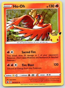 Ho-Oh 001/025 (LP) - Celebrations 25th Anniversary - Holo Rare - Pokemon TCG - Image 1