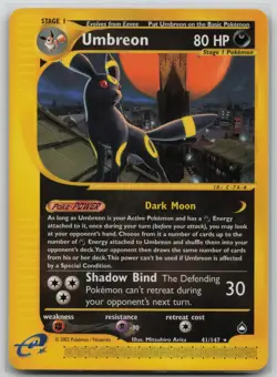 Umbreon 041/147 (LP+) - Aquapolis - Rare - Pokemon TCG - Image 1