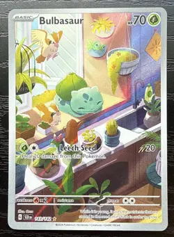 Pokemon TCG Bulbasaur Illustration Rare Full Art Holo 143/142 Sv07 Stellar - Image 1