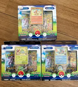 Pokemon TCG: GO Pin Collection Set of 3 Charmander Squirtle Bulbasaur New Sealed - Image 1
