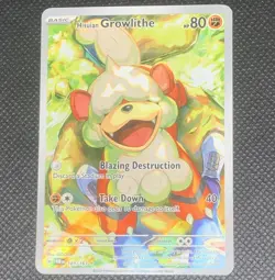 Pokemon TCG Hisuian Growlithe Illustration Rare Full Art Holo 80HP 181/167 - Image 1