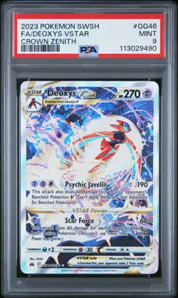 2023 POKEMON SWORD & SHIELD CROWN ZENITH #GG46 FULL ART/DEOXYS VSTAR PSA 9 - Image 1