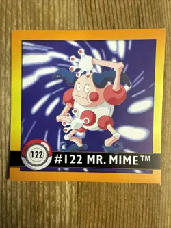 Pokemon 1999 Artbox Series 1 Stickers Mr. Mime #122 - Image 1