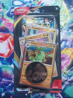Pokemon TCG Chaos Rising Blister With Flygon Promo And Chikorita Coin - Image 1