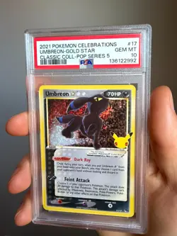 2021 Pokemon Celebrations Classic Coll #17 Umbreon Gold Star PSA 10 - Image 1