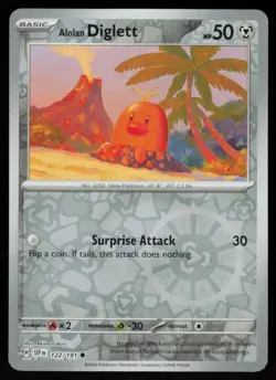 Alolan Diglett 122/191 Common Surging Sparks Pokemon Reverse Holo Near Mint - Image 1
