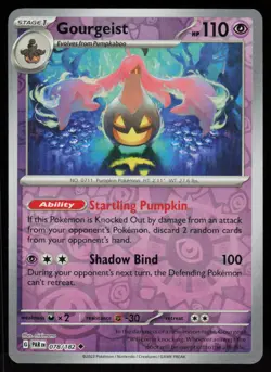 Gourgeist 078/182 Uncommon Paradox Rift Pokemon Reverse Holo Near Mint - Image 1