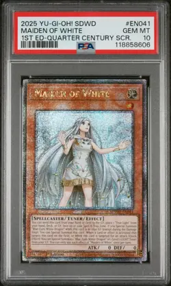PSA 10 YU-GI-OH! SDWD #EN041 MAIDEN OF WHITE 1ST ED-QUARTER CENTURY - Image 1