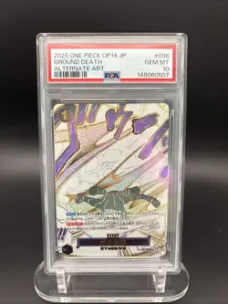 2025 ONE PIECE JAPANESE OP14-096 R ALTERNATE ART GROUND DEATH PSA 10 - Image 1