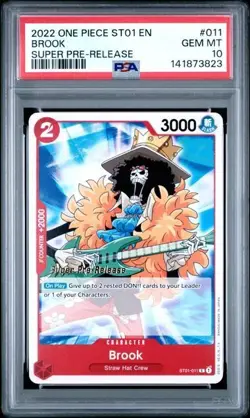 2022 ONE PIECE SUPER PRE RELEASE ST01-011 BROOK PSA 10 GEM MINT - Image 1
