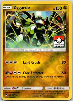Zygarde 100/147 (Pokemon League) Reverse Holo League & Championship Cards MP - Image 1