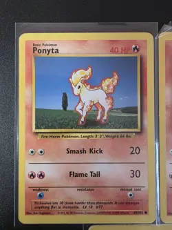 Ponyta Base Set 1999 Unlimited Print LP, 60/102 Pokemon Card. x3 - Image 2