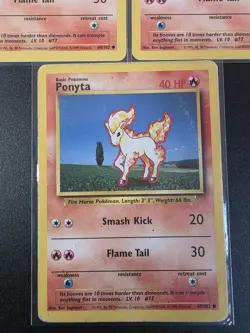 Ponyta Base Set 1999 Unlimited Print LP, 60/102 Pokemon Card. x3 - Image 4
