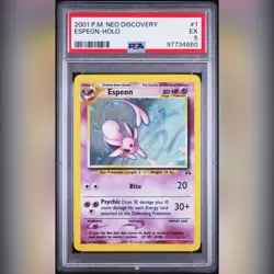Pokemon TCG - Espeon holo 1/75 Neo Discovery 2001 Pokemon Card PSA 5 - Image 1