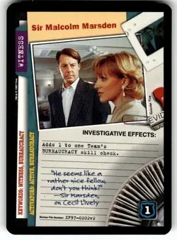 The X-Files CCG: The Truth is Out There Card C Sir Malcolm Marsden - Image 1