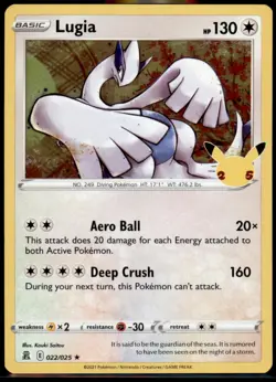 Lugia 022/025 Rare Celebrations Pokemon Holo - Image 1