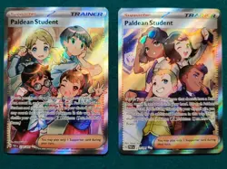 Pokemon TCG Paldean Student 230/091 + 231/091 Paldean Fates Full Art Trainer NM - Image 1