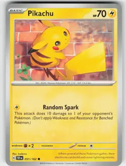 Pikachu 051/162 Common Temporal Forces Pokemon Near Mint - Image 1