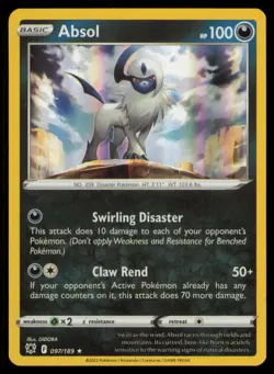 Absol 097/189 Holo Rare Astral Radiance Pokemon Holo Near Mint - Image 1