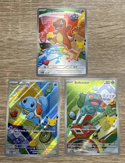 Pokemon First Partner Illustration Kanto Gen 1 Set NM - Image 1
