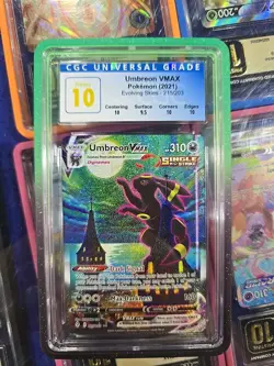 CGC 10 PRISTINE Umbreon VMAX 215/203 Evolving Skies ALTERNATE ART Pokemon Card - Image 1