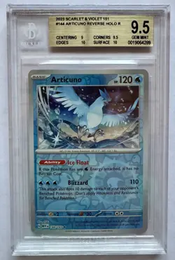 Articuno 144/165 Master Ball Reverse Holo Sv2a 151 Pokemon BGS 9.5 gem mint - Image 1