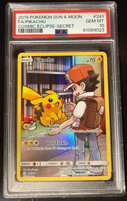 Pokemon SM Cosmic Eclipse Pikachu 241/236 Secret Rare Holo PSA 10 - Image 4