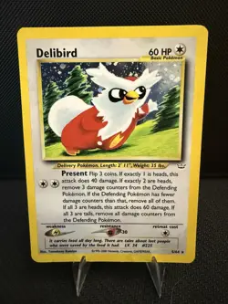 Pokemon TCG Delibird #5/64 Holo Rare Neo Revelation Unlimited LP - Image 1