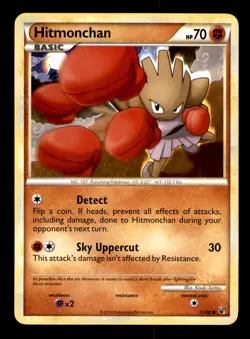 Hitmonchan 51/90 Common HGSS Undaunted Pokemon Near Mint - Image 1