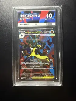 2025 Pokemon Mega Lucario EX 160/132 Gem Mint ACE 10 - Image 1