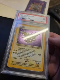 Pokemon TCG Zapdos Fossil Holo Card 15/62 Corrected Foil Psa 7 - Image 2