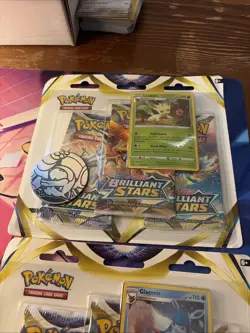 Brilliant Stars Pokemon Sword & Shield Leafeon & Glaceon 3 Pack Blister Lot Of 2 - Image 3
