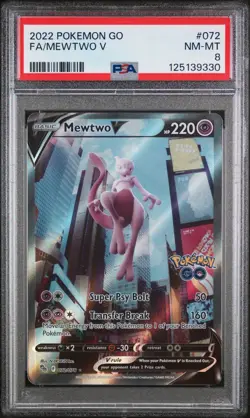 PSA 8 MEWTWO V 072/078 FULL ART POKEMON GO 😍 - Image 1