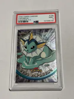 2000 TOPPS CHROME POKEMON T.V. #134 VAPOREON PSA 9 - Image 1