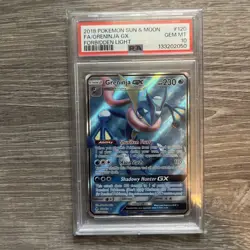 2018 POKEMON SUN & MOON FORBIDDEN LIGHT #120 FULL ART/GRENINJA GX PSA 10 - Image 1