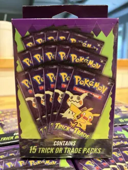 Pokemon Trick or Trade Booster Box 15 Packs Pikachu Mimikyu English Nintendo - Image 1