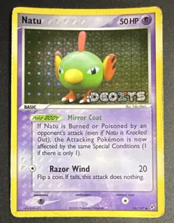 Pokemon Company Natu 66/107 Deoxys Reverse Holo Common Basic 50 HP ENG 2005 - Image 1