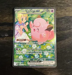 NM/LP Pokemon Lillie's Clefairy ex 184/159 Sv09 SIR Full Art Holo - Image 1