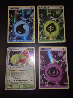Pokemon - Lotto 4 Carte Set EX - 3 Energie Foil - Meganium Ex - Ita Vintage - Image 1