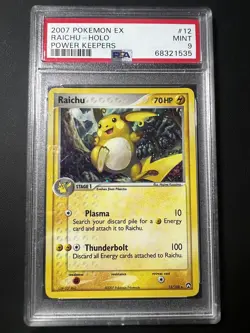 2007 Pokemon Ex Power Keepers #12 Raichu-Holo Power Keepers PSA 9 - Image 1