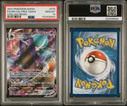 2021 POKEMON SWORD & SHIELD #075 FULL ART/SHADOW RIDER CALYREX VMAX PSA 10 - Image 3