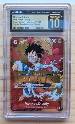 2022 ONE PIECE SUPER PRE-RELEASE-WINNER #P001 MONKEY D. LUFFY CGC PRISTINE 10 - Image 1