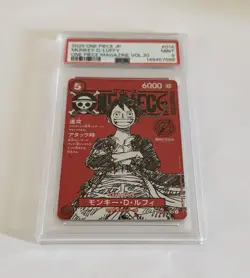 2025 One Piece Japanese Monkey D. Luffy ST21-014 Magazine Vol. 20 Promo PSA 9 - Image 1