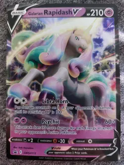 Pokemon Card Galarian Rapidash V SWSH111 Black Star Promo Half Art Standard NM - Image 1